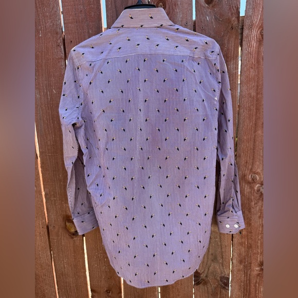 NWOT ZNT18 Toucan Red Striped Button-Down Dress Shirt Men’s Size Medium - Picture 4 of 6